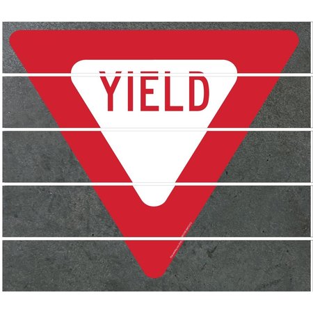 SUPERIOR MARK Floor Sign, Superior Mark, Yield Floor Sign 22in X 17.5in Triangle SMFS1012